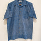 NATURAL INDIGO COTTON DABU PRINTED HALF SLEEVE SHIRT