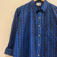 Indigo Cotton Printed Full Sleeves Shirt