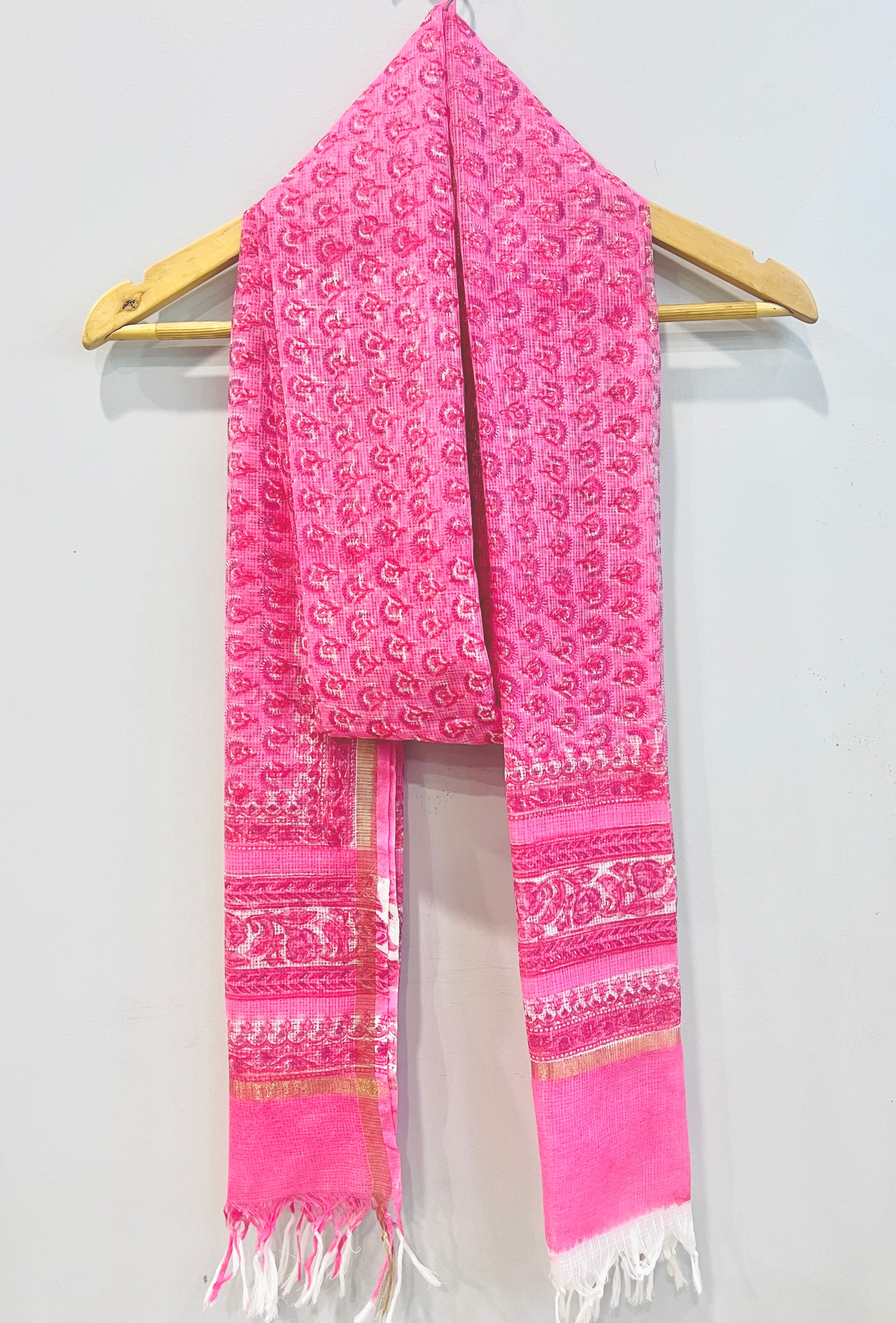 Block Printed Kota Doria Dupatta