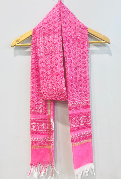 Block Printed Kota Doria Dupatta