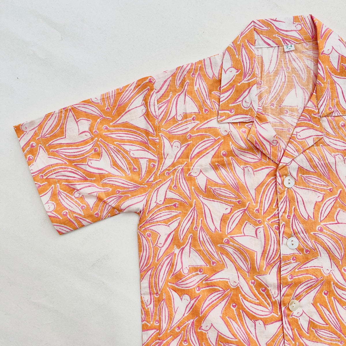 Orange Bird Cotton Printed Boys Shirt (0-8 Yrs)