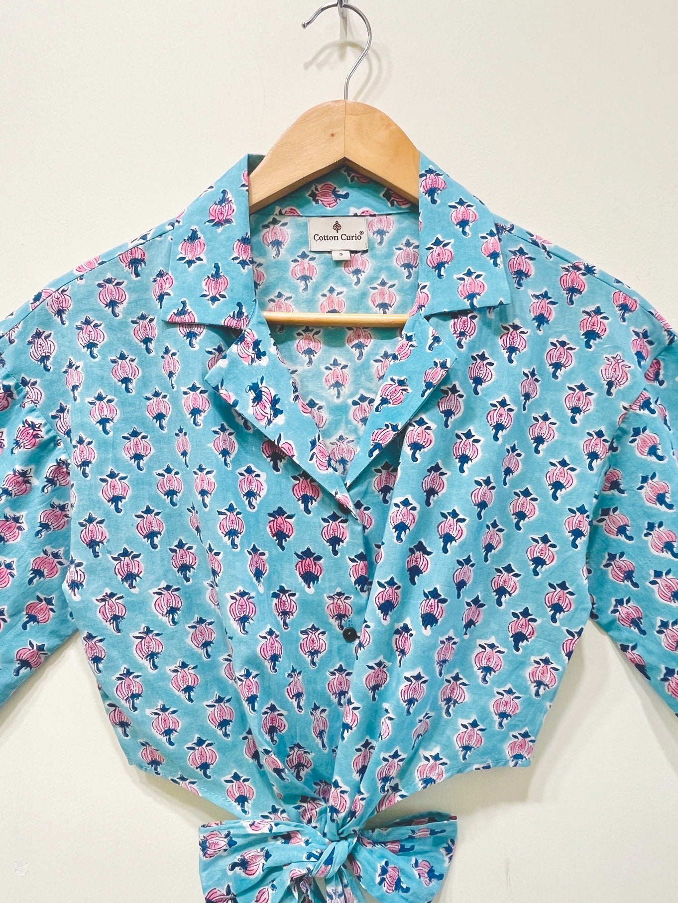 Block Printed Cotton Crop Shirt