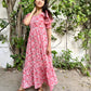 Pink Bloom Block Printed Dress