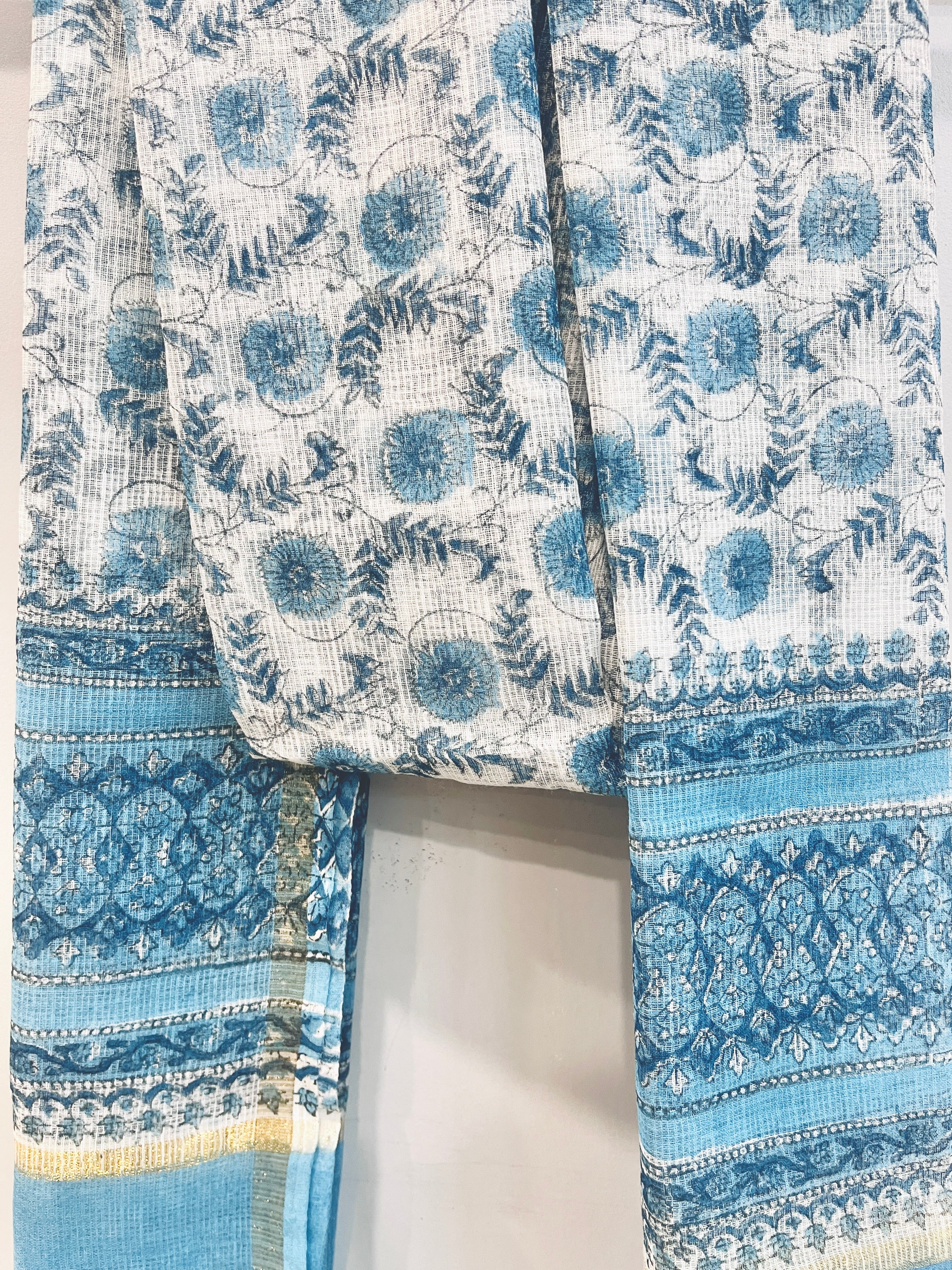 Block Printed Kota Doria Dupatta