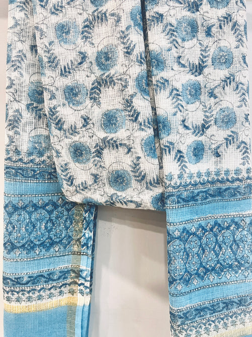 Block Printed Kota Doria Dupatta