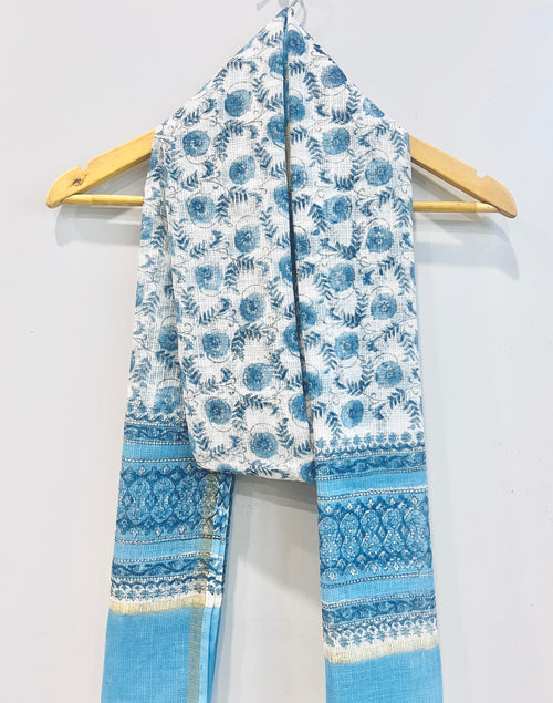 Block Printed Kota Doria Dupatta