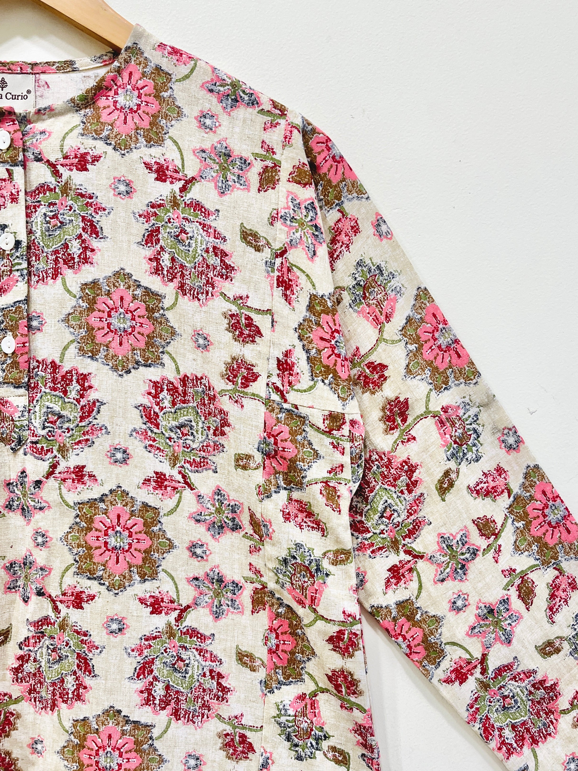 Block Printed Cotton Short Kurti