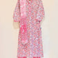 Pink Chintz Kurta Pant Set with Dupatta