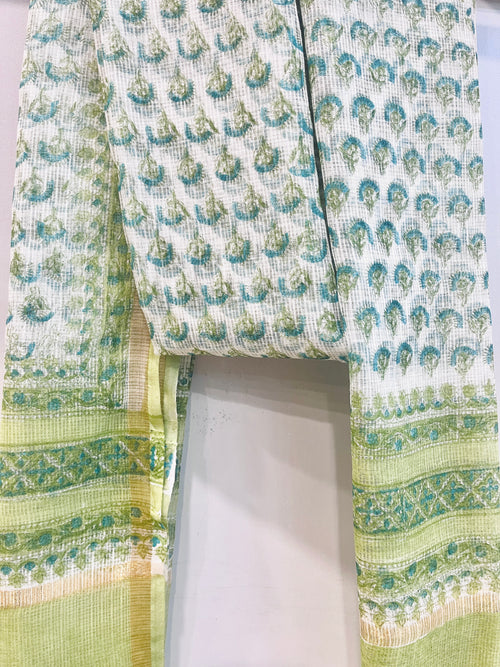 Block Printed Kota Doria Dupatta