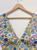 Floral Muse V-Neck Cotton Blouse