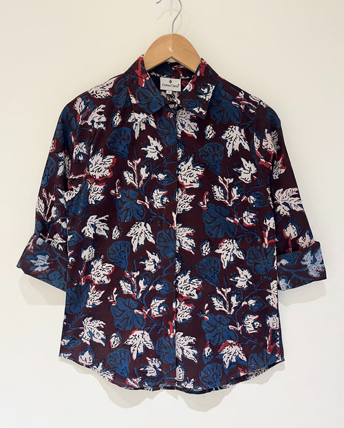 Rustic Indigo Floral Women's Shirt