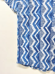 Indigo Cotton Printed Half Sleeve Shirt