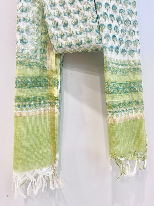 Block Printed Kota Doria Dupatta