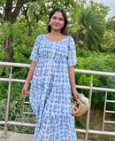 Icey Blue Printed Dress