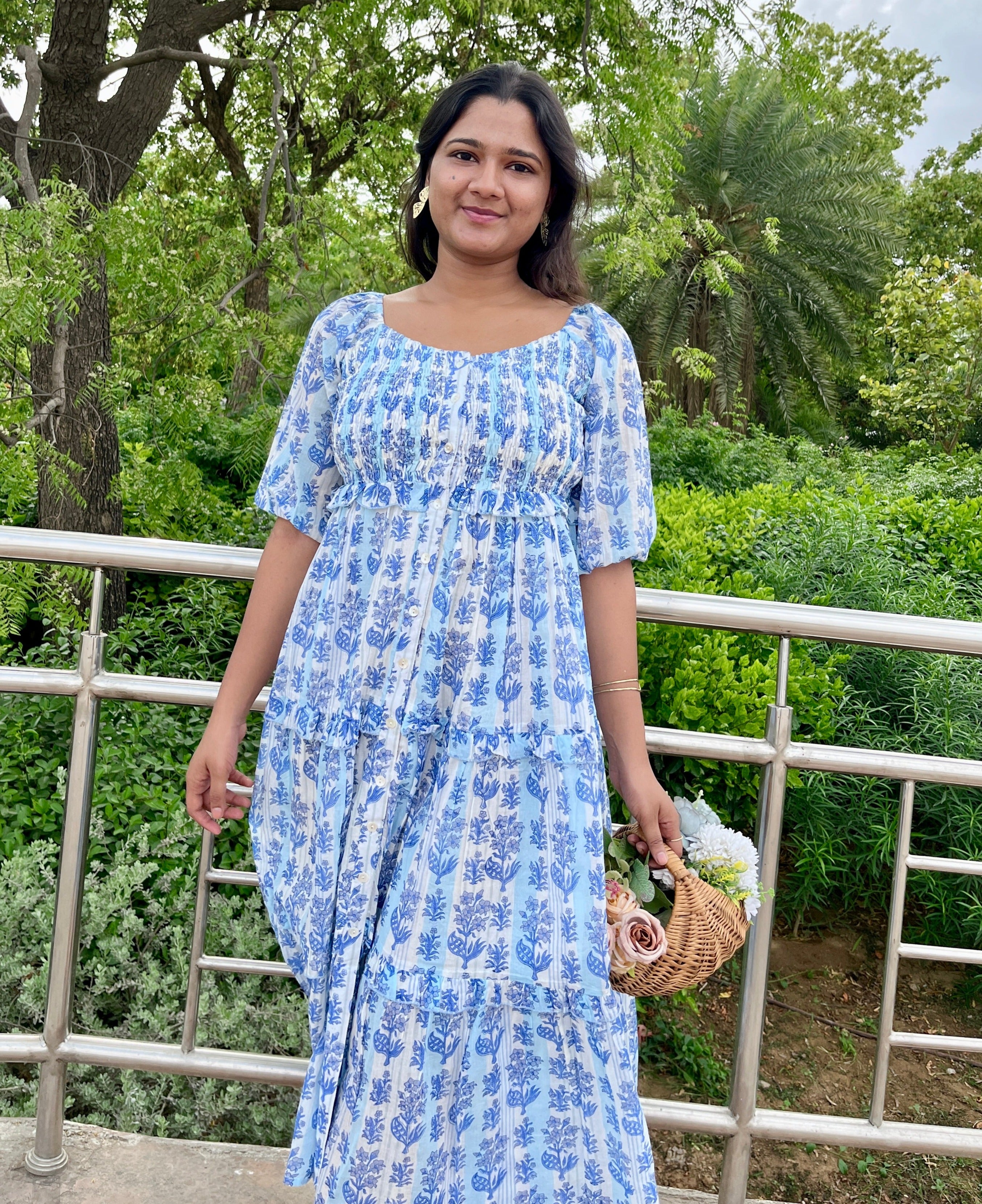 Icey Blue Printed Dress