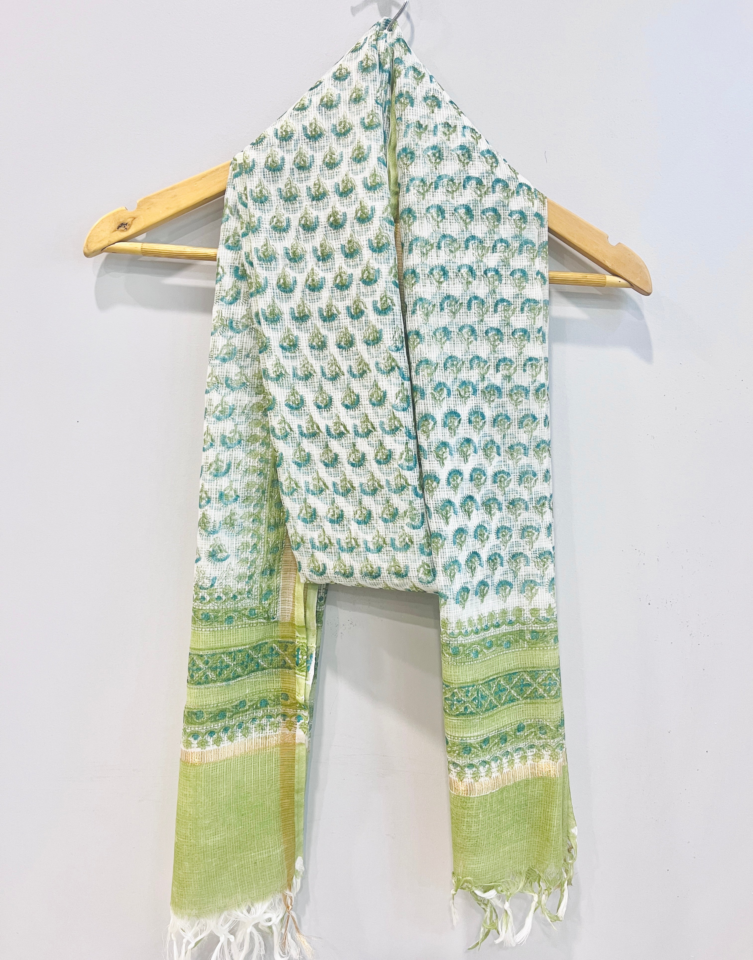 Block Printed Kota Doria Dupatta