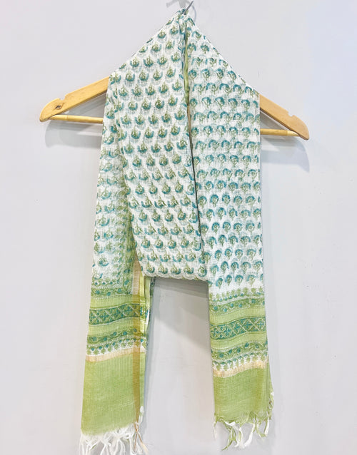 Block Printed Kota Doria Dupatta