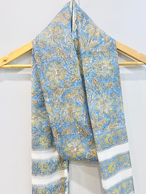 Block Printed Kota Doria Dupatta