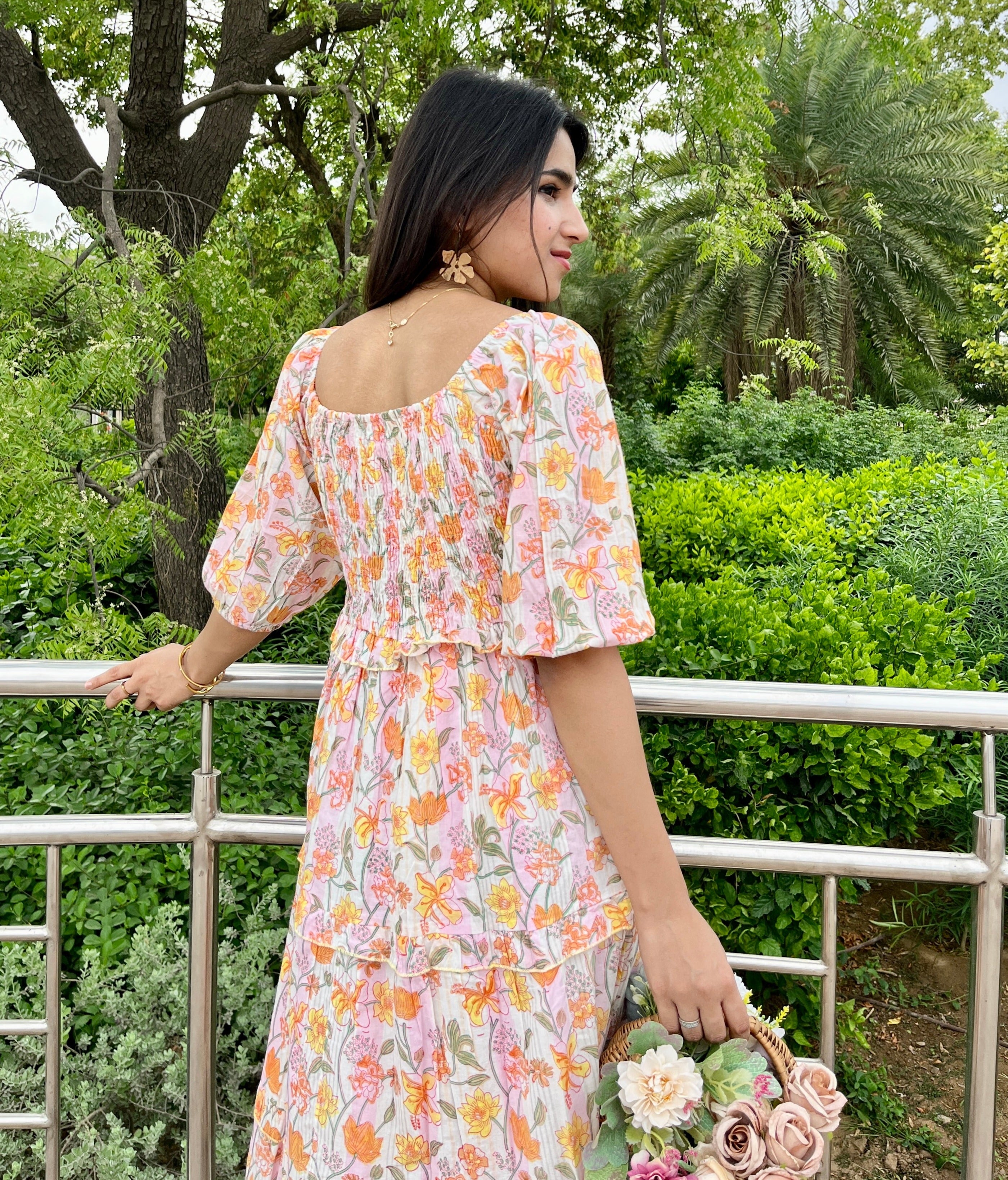 Summer Oranges Printed Dress
