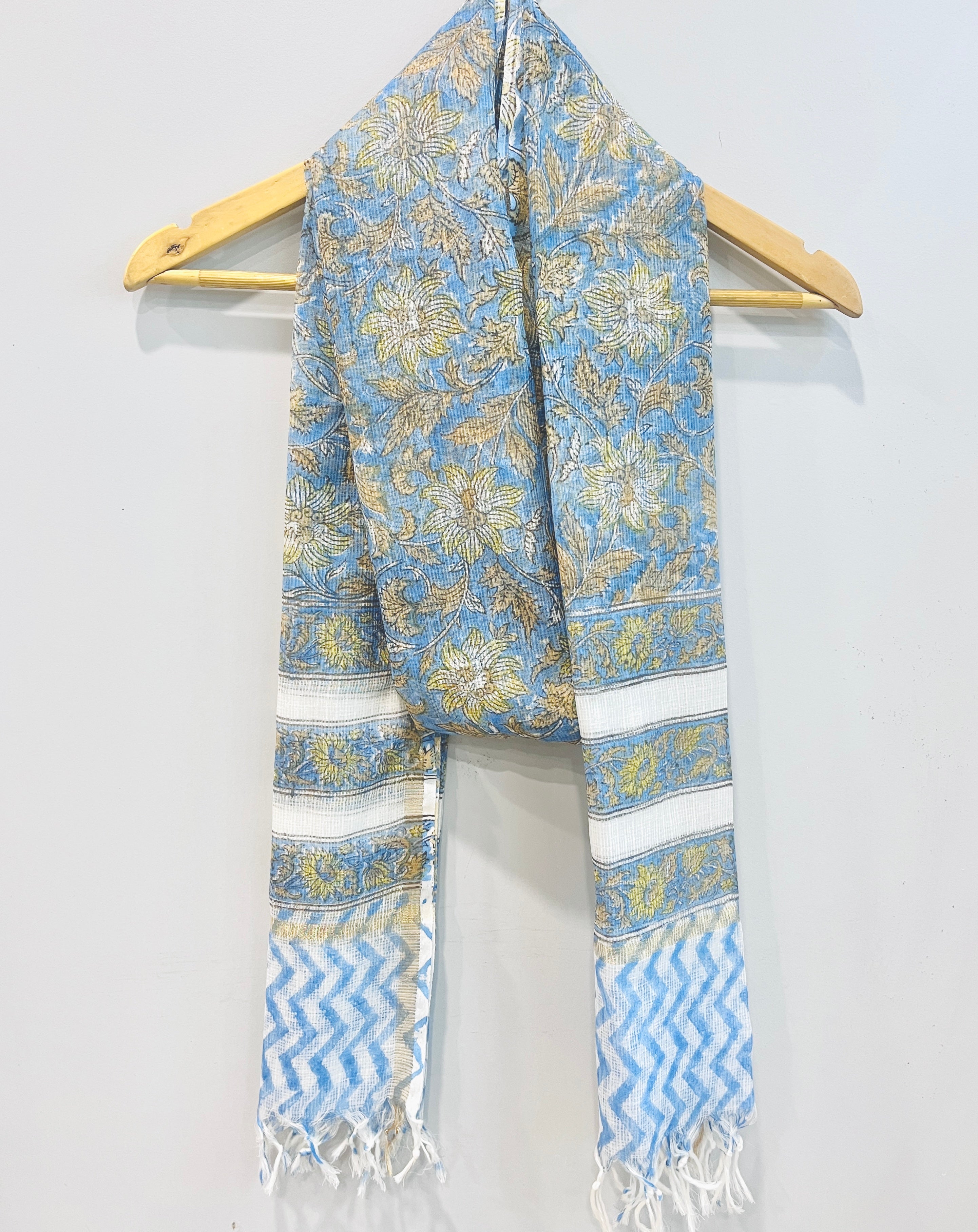 Block Printed Kota Doria Dupatta