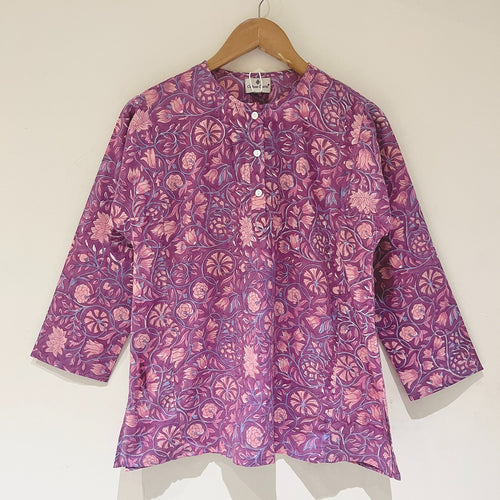 Block Printed Cotton Short Kurti