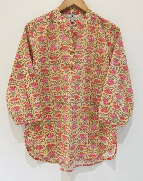 Block Printed Cotton Short Kurti