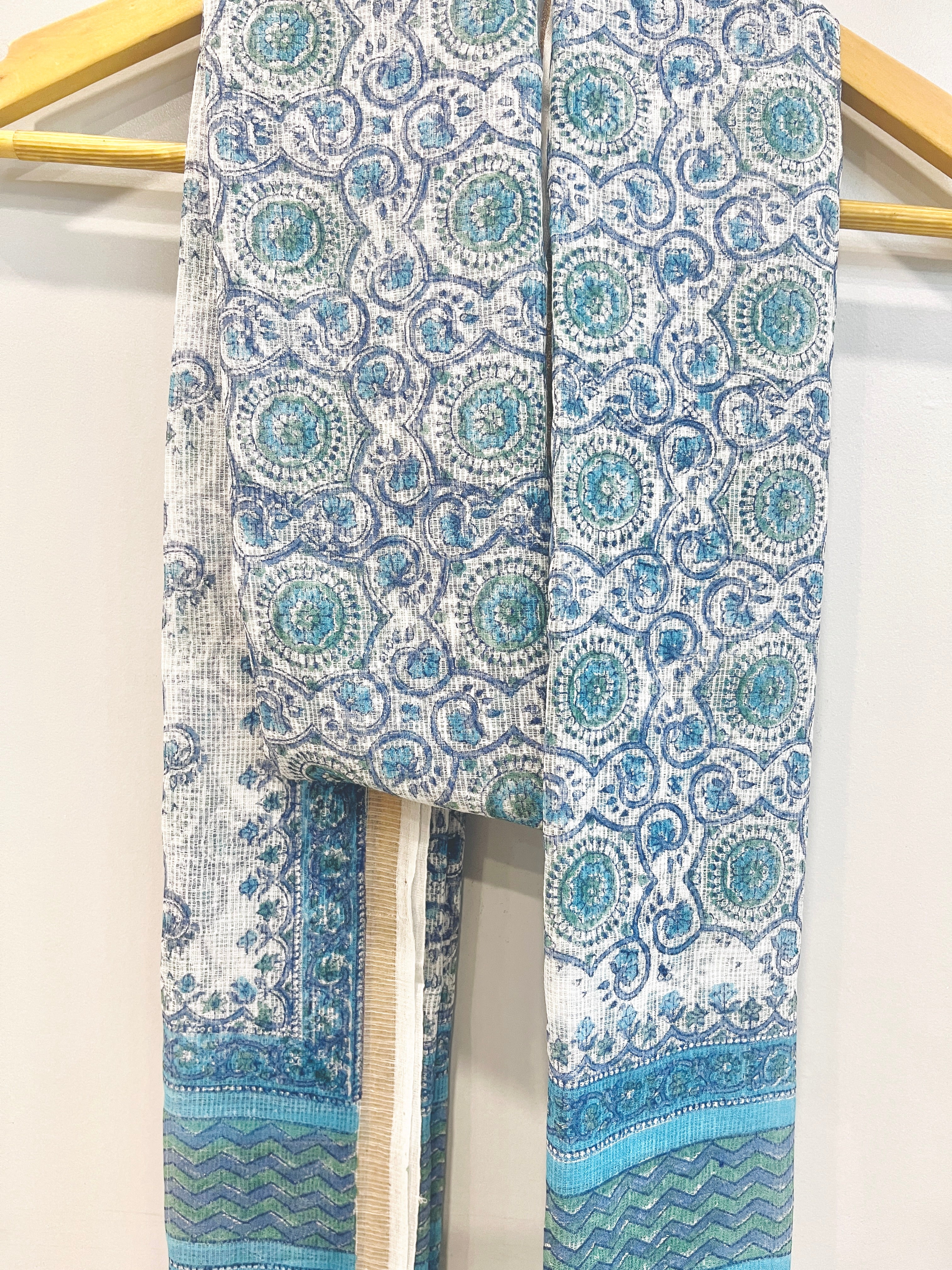 Block Printed Kota Doria Dupatta