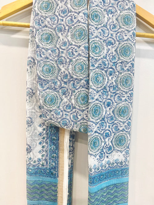 Block Printed Kota Doria Dupatta