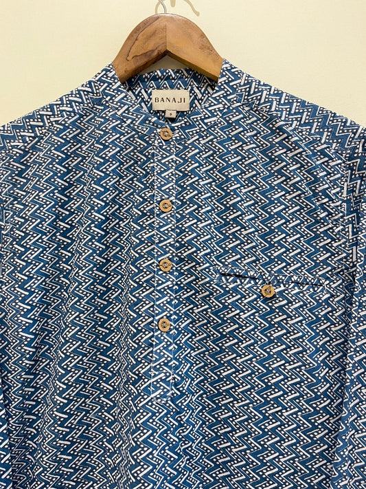 COTTON PRINTED FULL SLEEVE KURTA