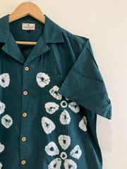 Green Shibori Hand Dyed Cotton Shirt