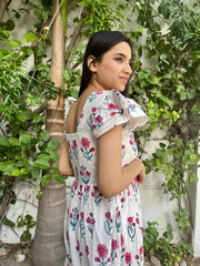 Pink Buti Block Printed Dress