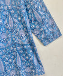Blue Paisley Cotton Short Kurti