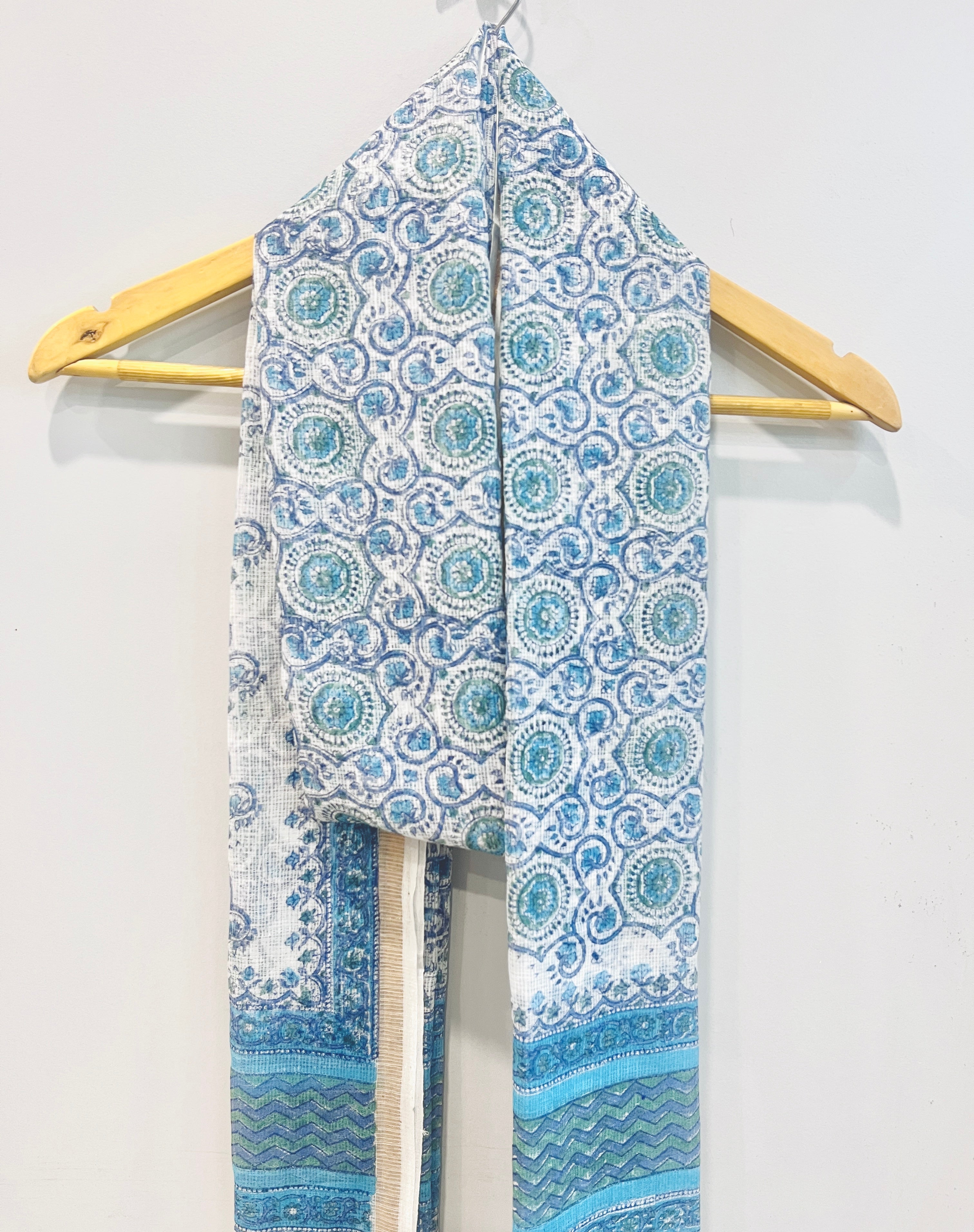Block Printed Kota Doria Dupatta
