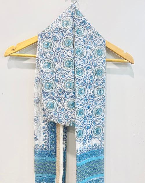 Block Printed Kota Doria Dupatta