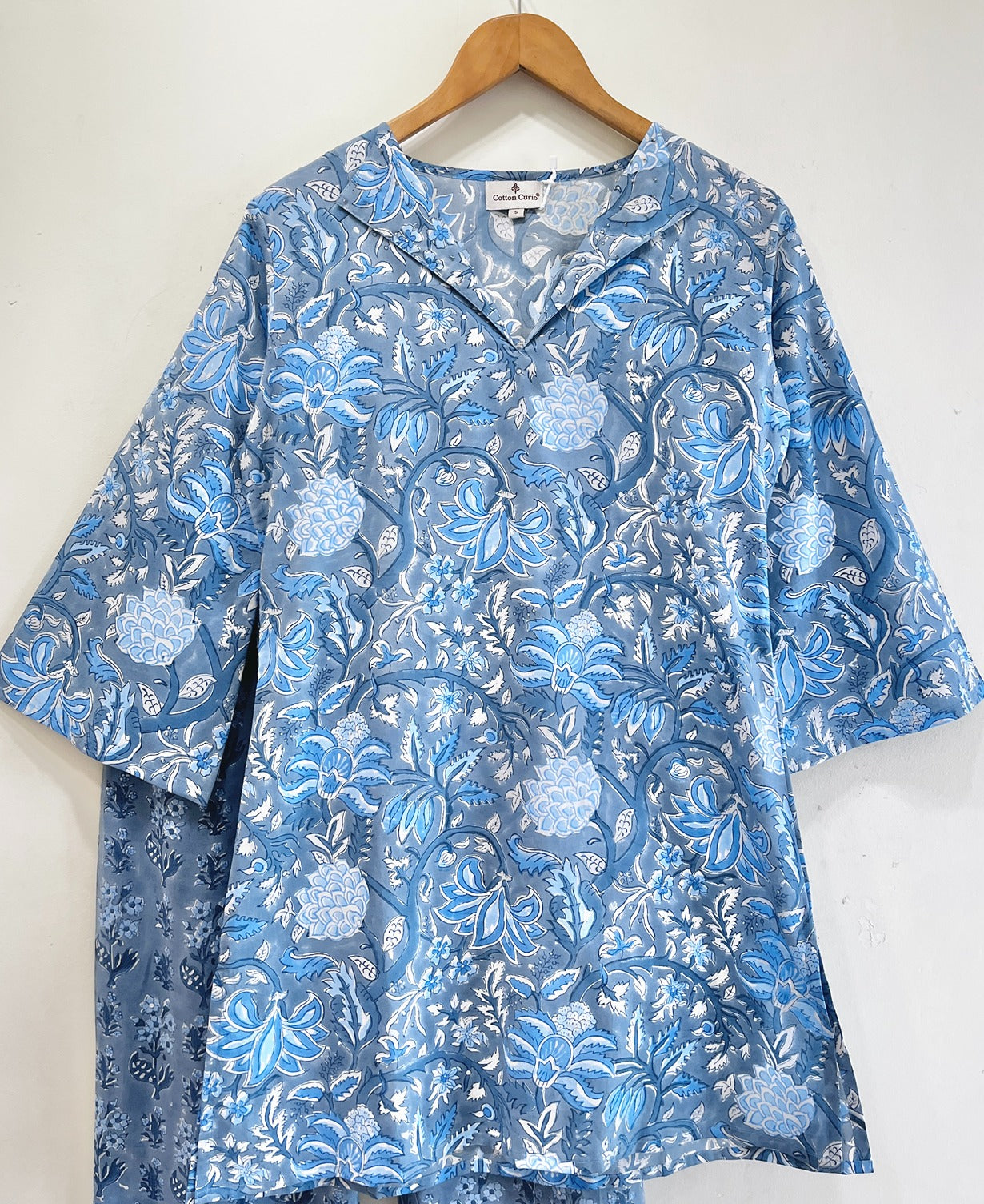 Blue Phulkari Cotton Co-ord Set