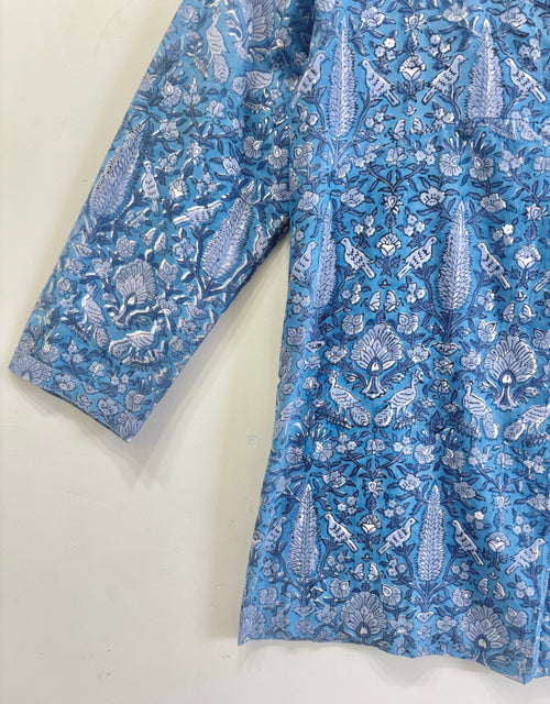 Blue Paisley Cotton Short Kurti
