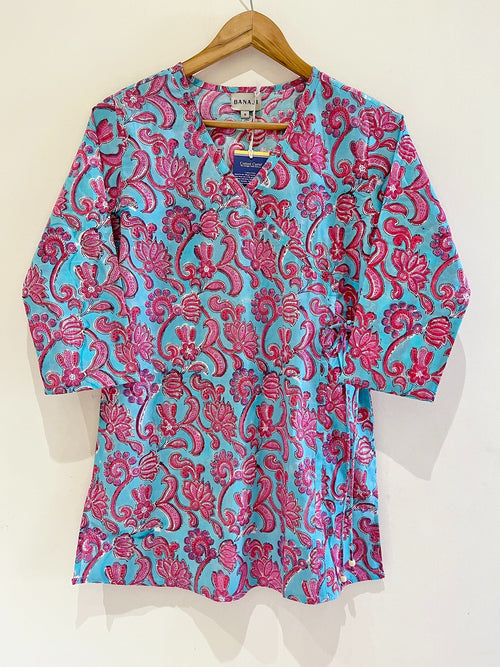 Block Printed Cotton Short Kurti