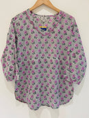 Block Printed Cotton Short Kurti