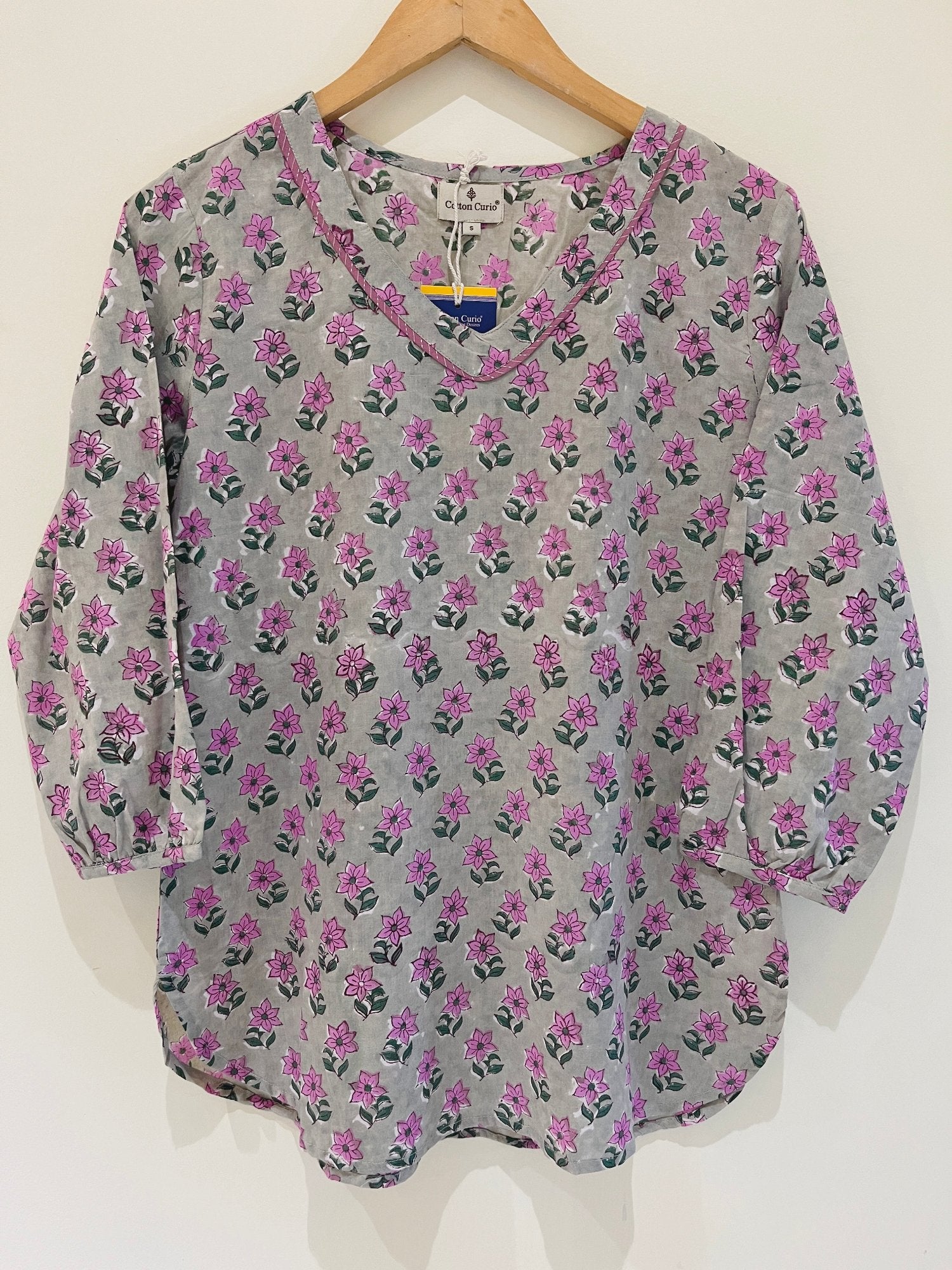 Block Printed Cotton Short Kurti