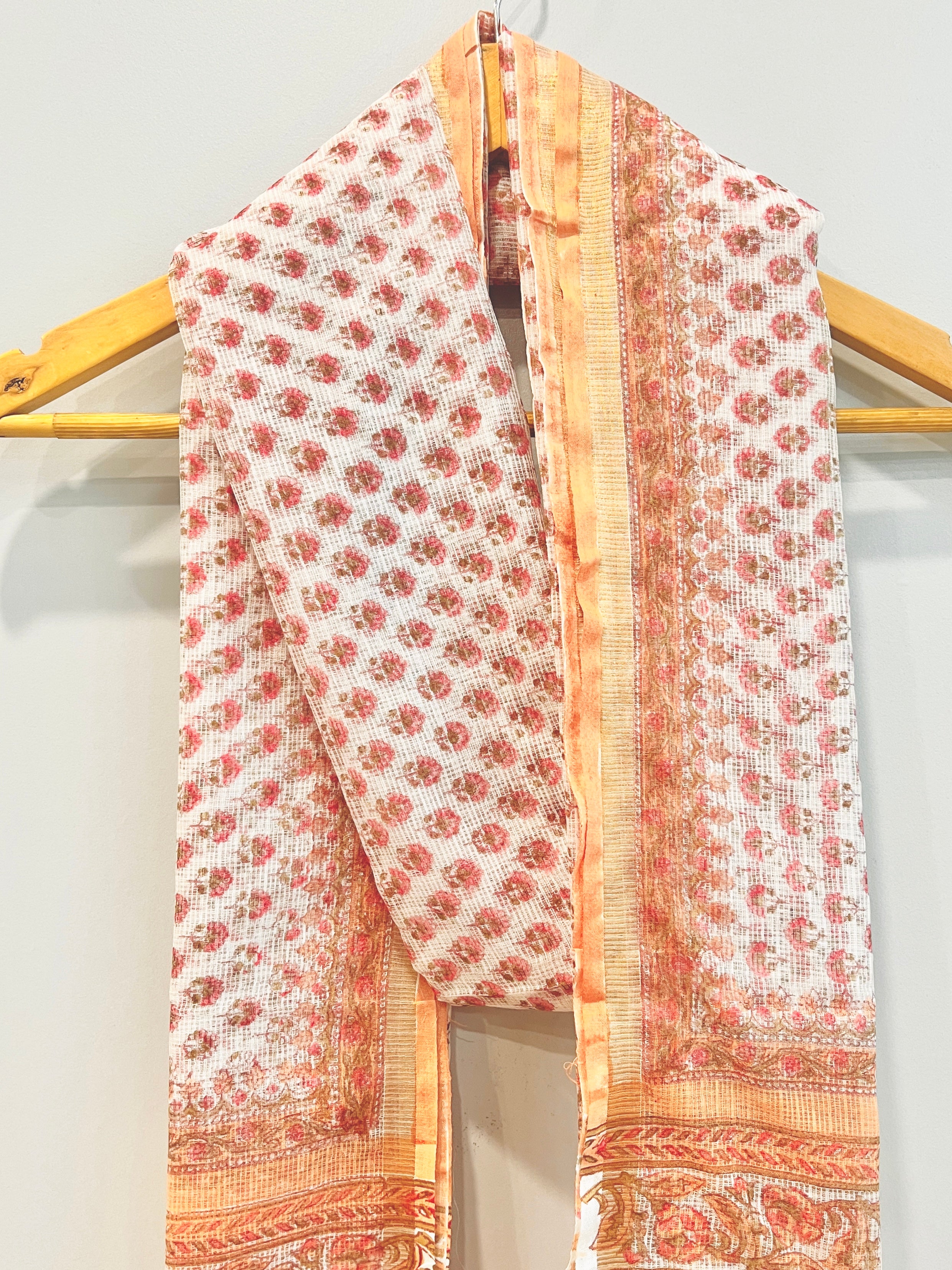 Block Printed Kota Doria Dupatta