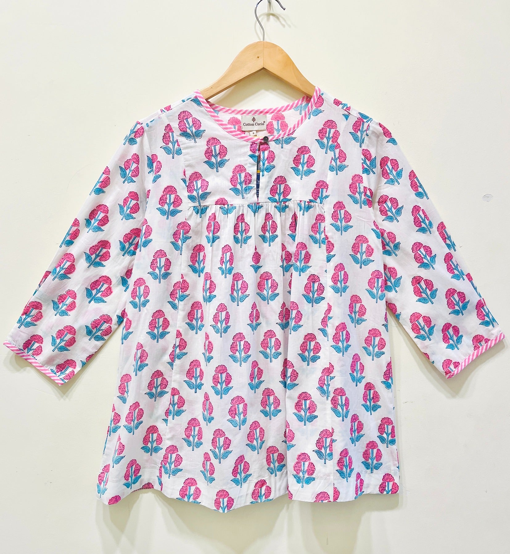 Block Printed Cotton Short Top