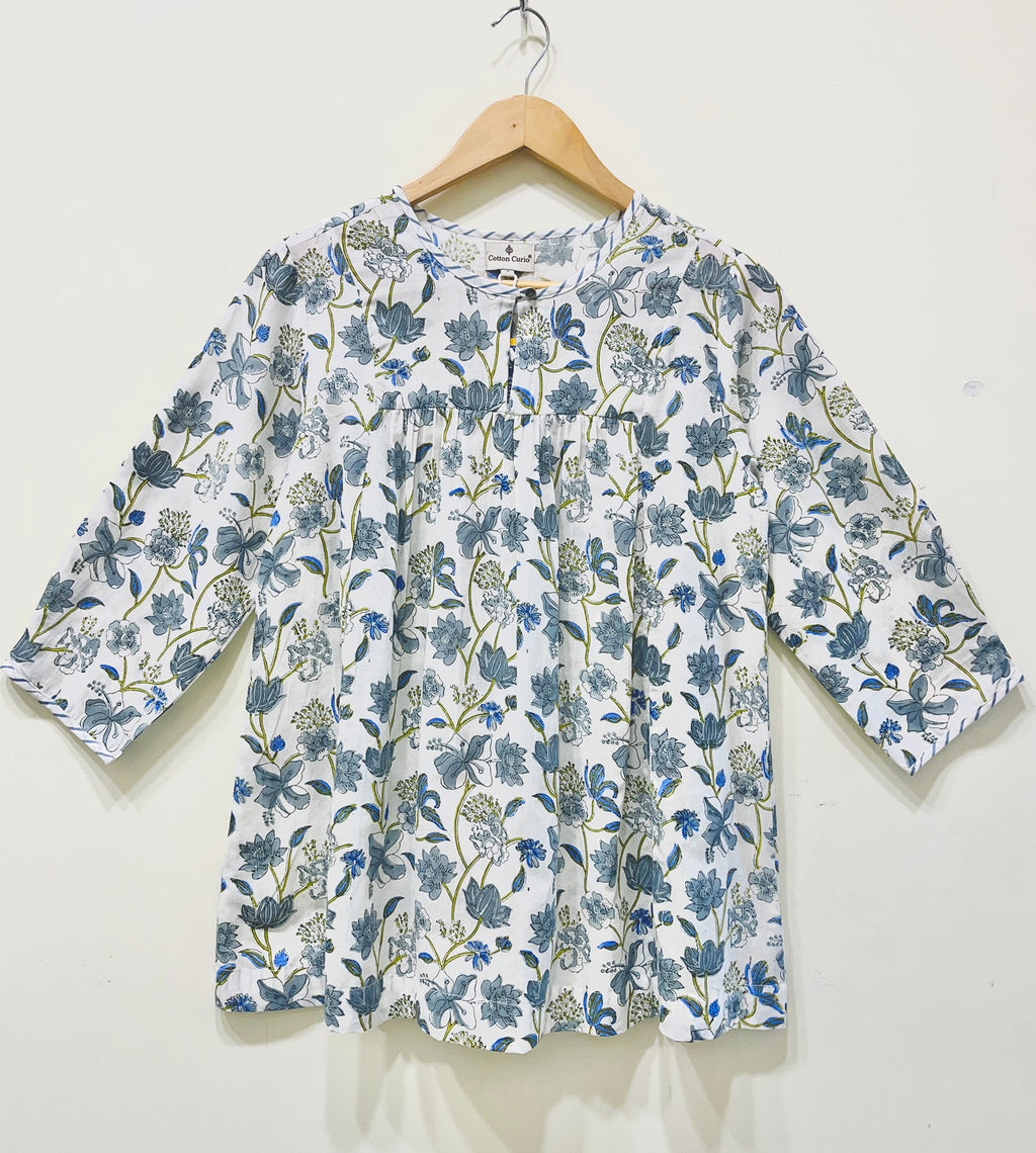 Block Printed Cotton Short Top