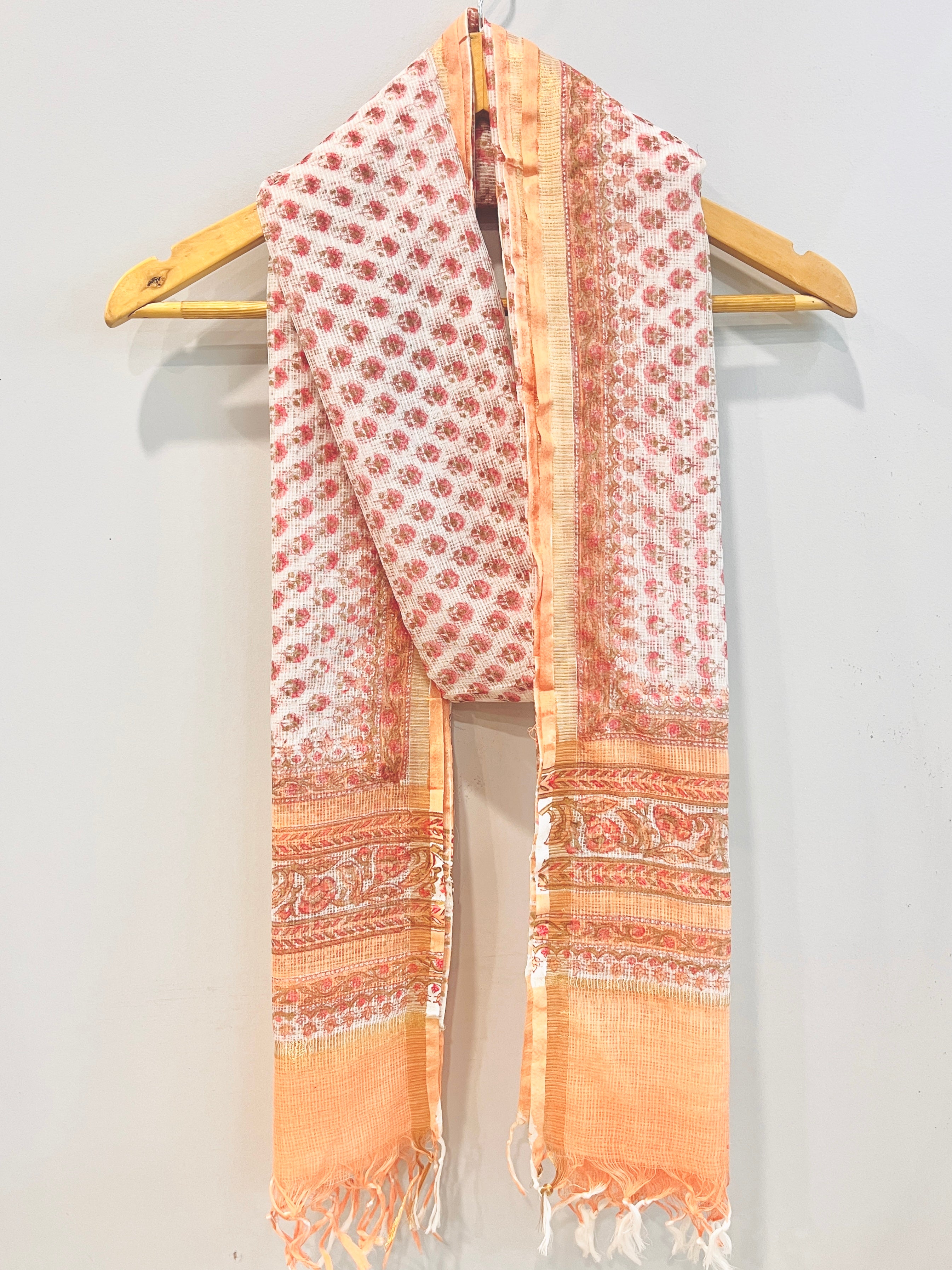 Block Printed Kota Doria Dupatta