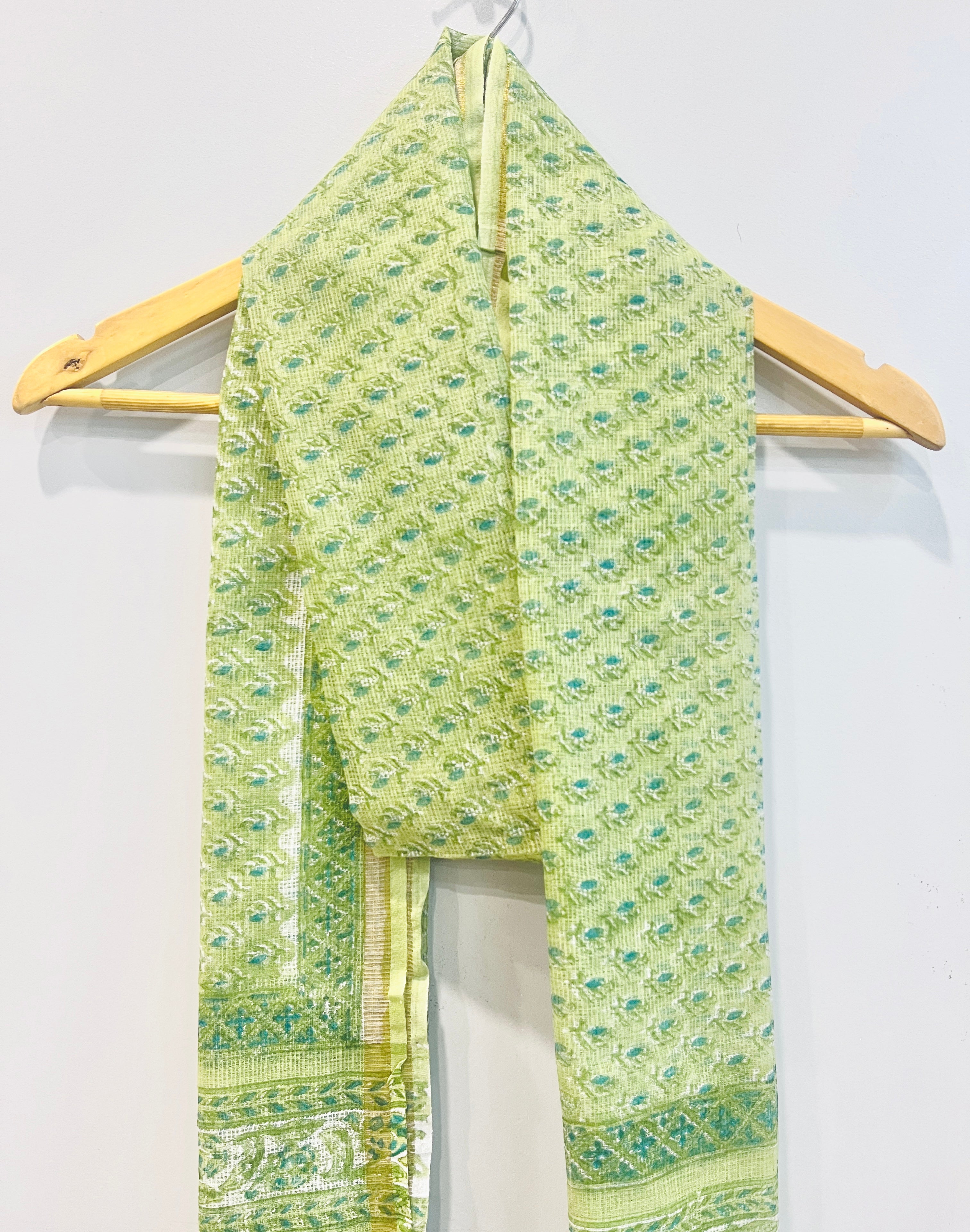 Block Printed Kota Doria Dupatta