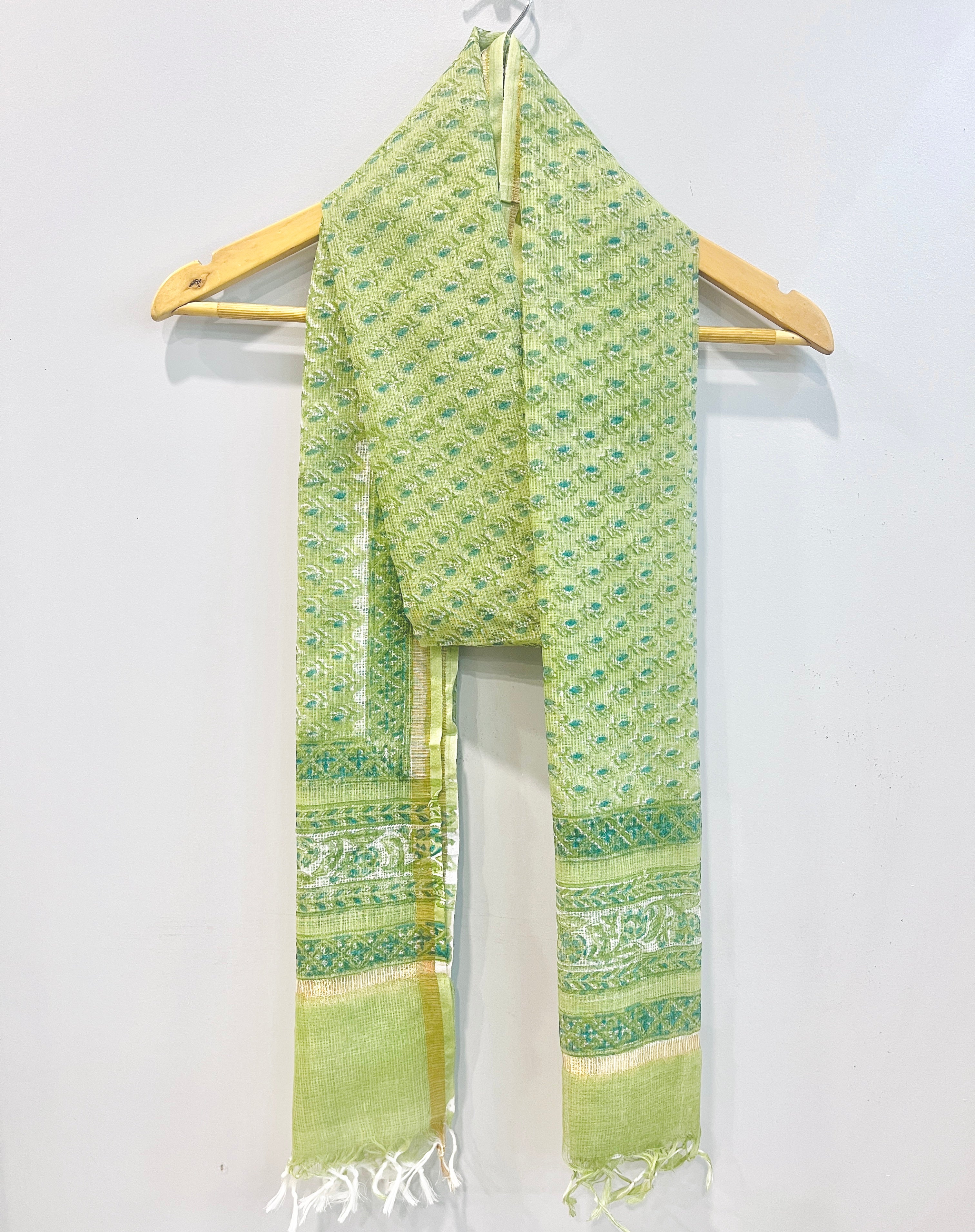 Block Printed Kota Doria Dupatta