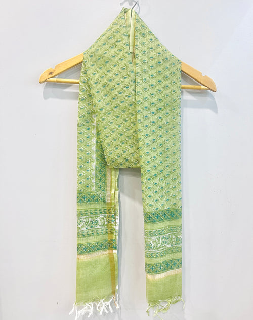 Block Printed Kota Doria Dupatta