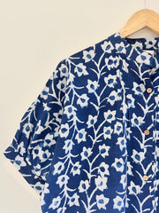 Indigo Dabu Printed Top