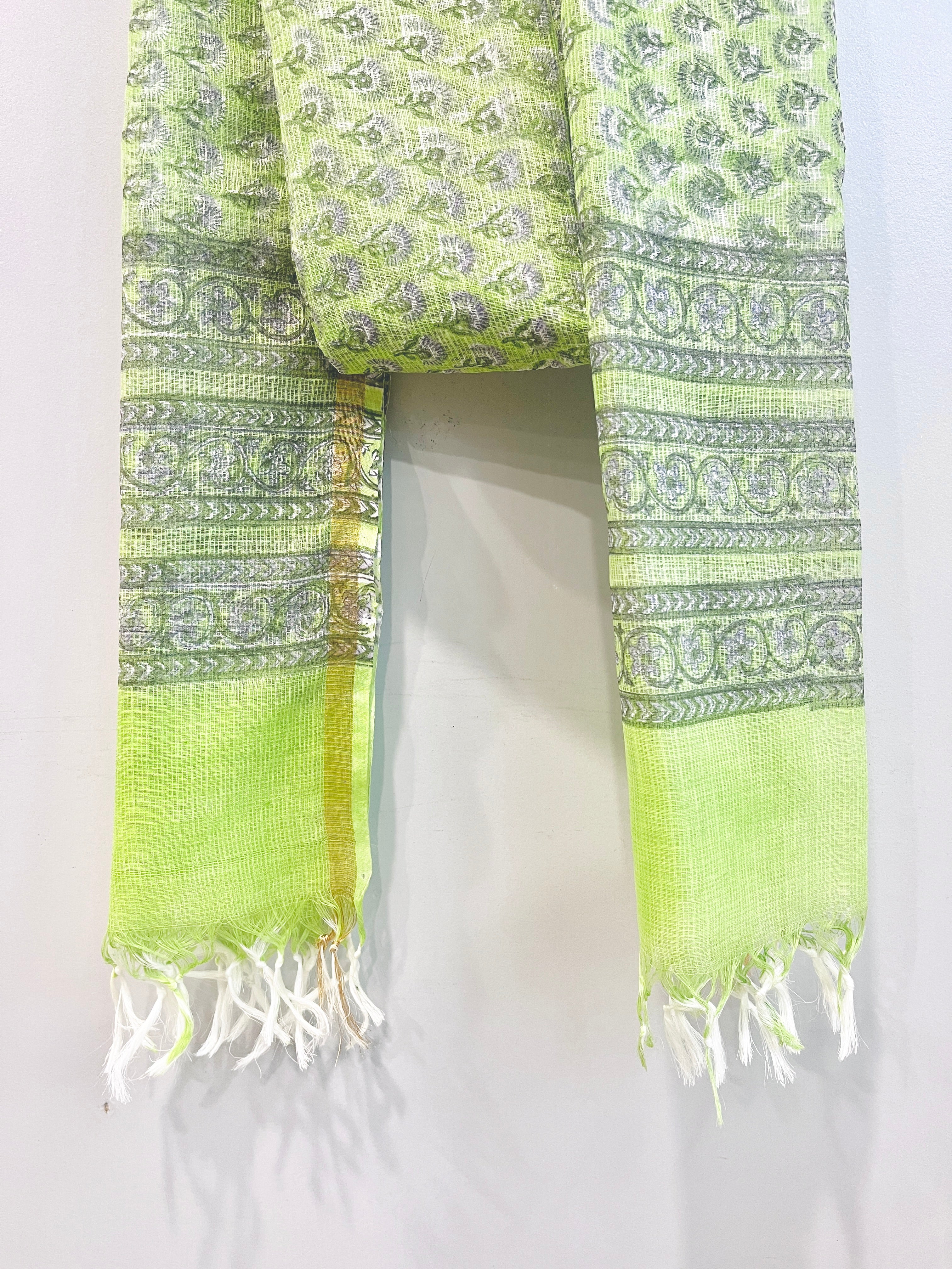 Block Printed Kota Doria Dupatta