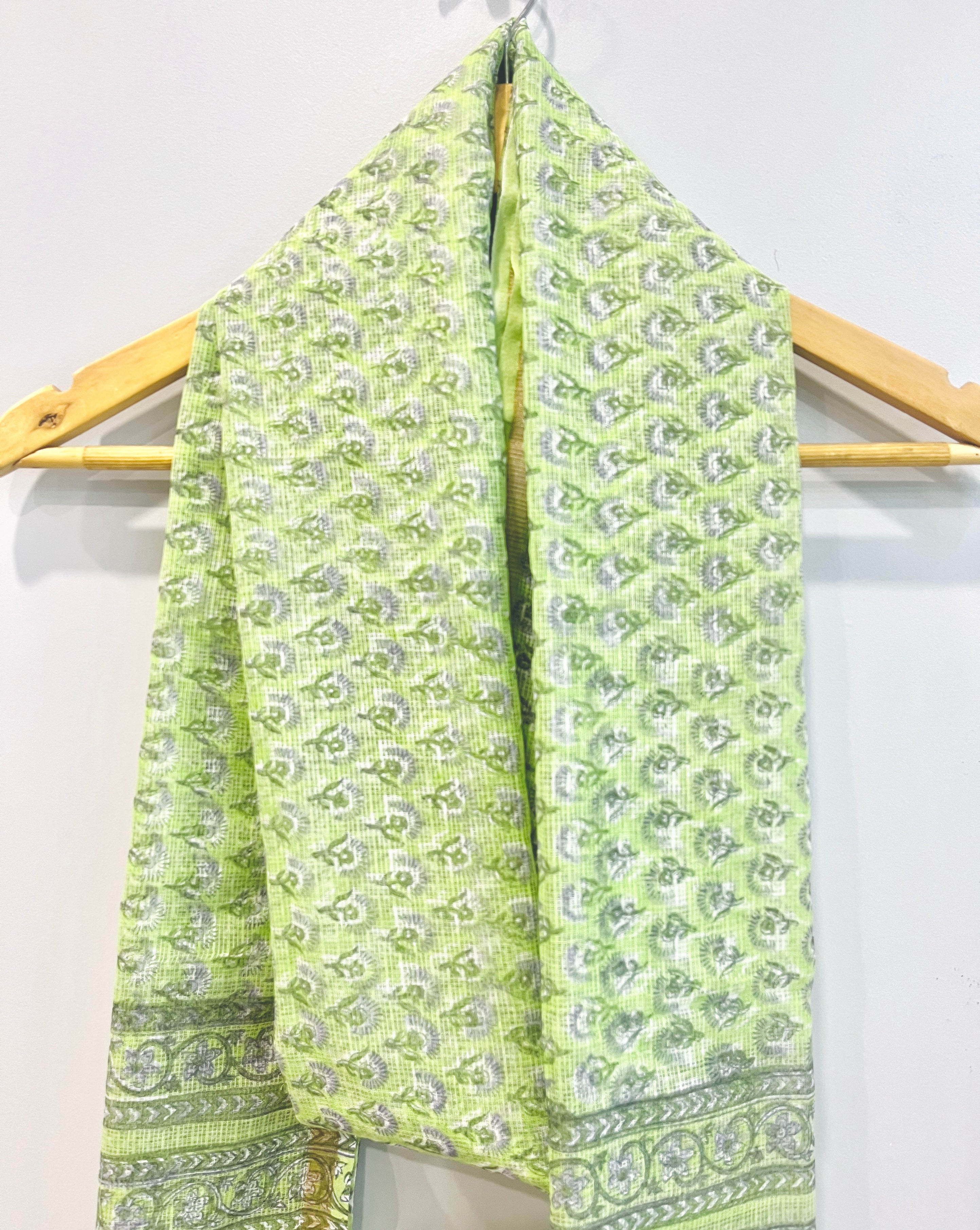 Block Printed Kota Doria Dupatta