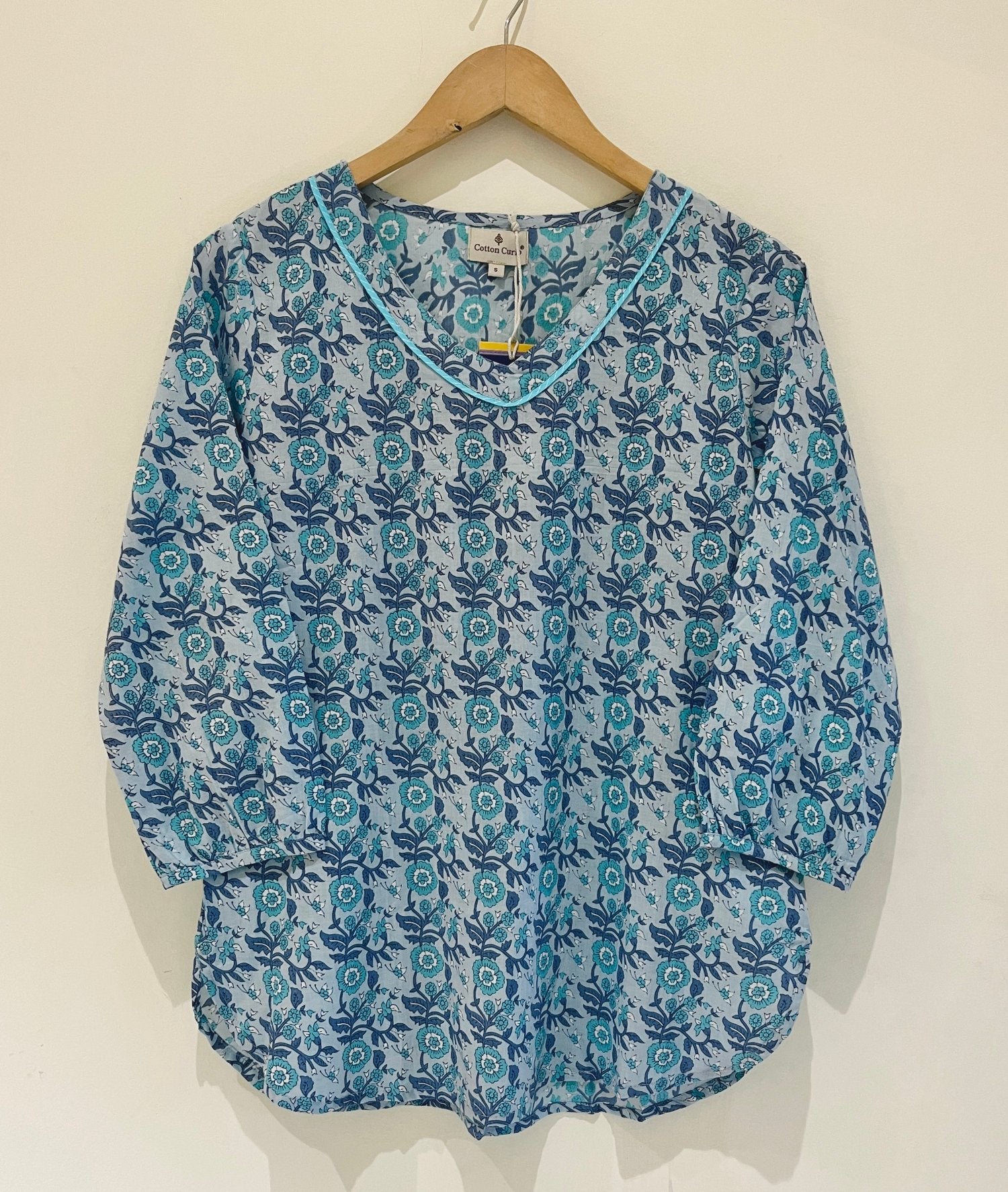 Block Printed Cotton Short Kurti